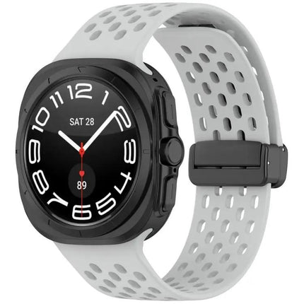 Silicone Magnetic Folding Buckle Band For Galaxy Watch Ultra