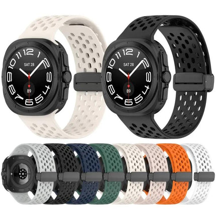 Silicone Magnetic Folding Buckle Band For Galaxy Watch Ultra