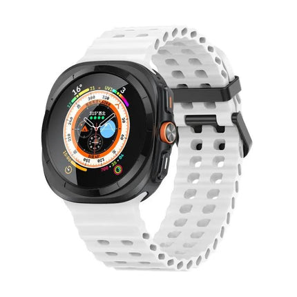 Silicone Dual Row Hole Watch Band Galaxy Watch Ultra 47mm