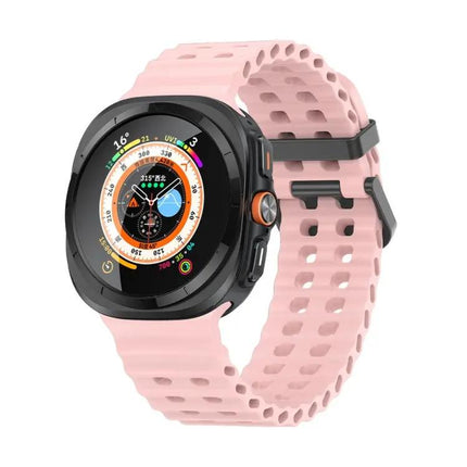 Silicone Dual Row Hole Watch Band Galaxy Watch Ultra 47mm
