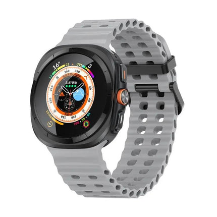 Silicone Dual Row Hole Watch Band Galaxy Watch Ultra 47mm