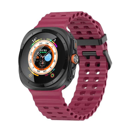 Silicone Dual Row Hole Watch Band Galaxy Watch Ultra 47mm