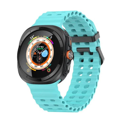 Silicone Dual Row Hole Watch Band Galaxy Watch Ultra 47mm