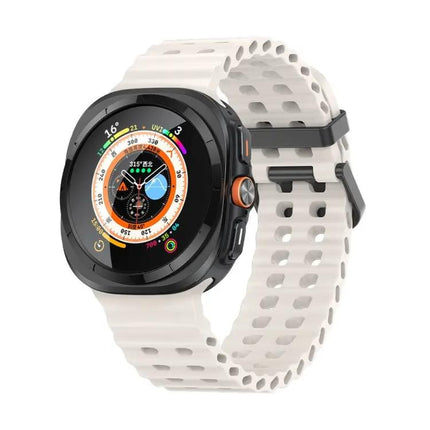 Silicone Dual Row Hole Watch Band Galaxy Watch Ultra 47mm