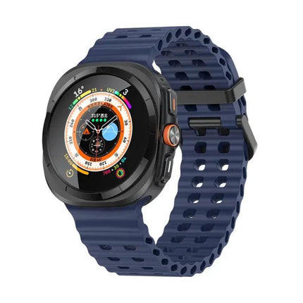 Silicone Dual Row Hole Watch Band Galaxy Watch Ultra 47mm