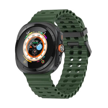 Silicone Dual Row Hole Watch Band Galaxy Watch Ultra 47mm