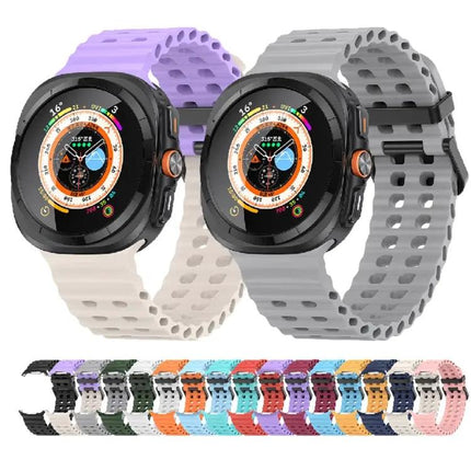 Silicone Dual Row Hole Watch Band Galaxy Watch Ultra 47mm