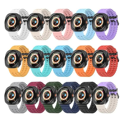 Silicone Dual Row Hole Watch Band Galaxy Watch Ultra 47mm