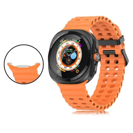 Silicone Dual Row Hole Watch Band Galaxy Watch Ultra 47mm