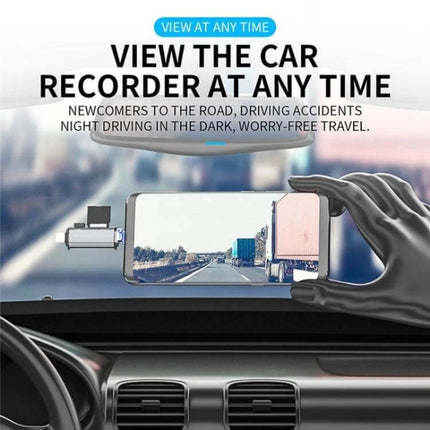 Portable OTG Adapter for SD, TF Card, and USB Data Transfer shown facilitating direct car dashcam video transfer to smartphone for travelers