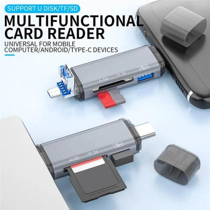 Portable OTG Adapter for SD, TF Card, and USB Data Transfer - compact multifunctional card reader for smartphones, tablets, and laptops