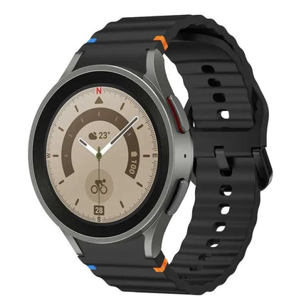 Silicone Wave Pattern Watch Band For Galaxy Watch 40/44mm