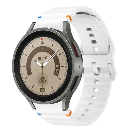 Silicone Wave Pattern Watch Band For Galaxy Watch 40/44mm