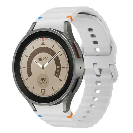Silicone Wave Pattern Watch Band For Galaxy Watch 40/44mm