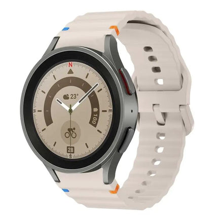 Silicone Wave Pattern Watch Band For Galaxy Watch 40/44mm