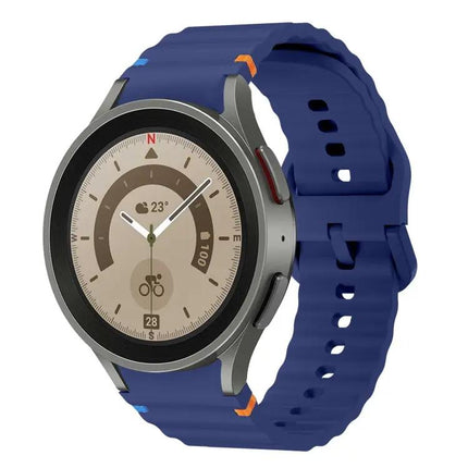 Silicone Wave Pattern Watch Band For Galaxy Watch 40/44mm