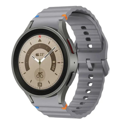 Silicone Wave Pattern Watch Band For Galaxy Watch 40/44mm