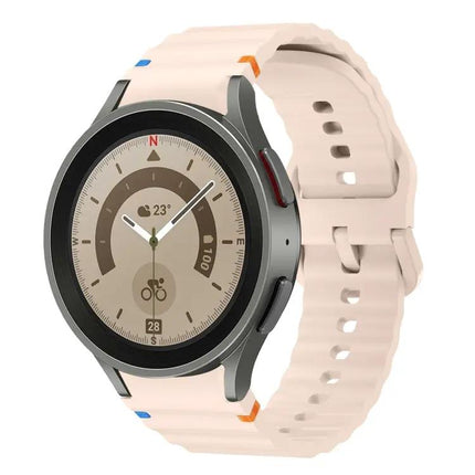 Silicone Wave Pattern Watch Band For Galaxy Watch 40/44mm