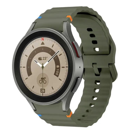 Silicone Wave Pattern Watch Band For Galaxy Watch 40/44mm