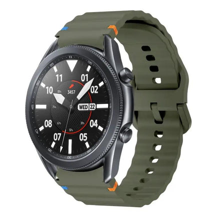Silicone Stitched Wave Band For Galaxy Watch 42/46/41mm