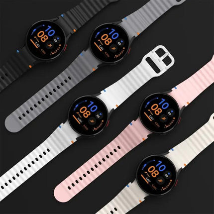 Silicone Stitched Wave Band For Galaxy Watch 42/46/41mm
