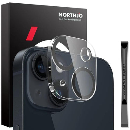 Northjo iPhone Lens Protector For Everyday Use During Daily Adventures And Travel clear 9H tempered glass camera lens shield on iPhone with installation tool
