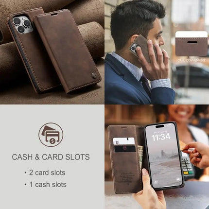 CaseMe Leather Phone Case For Daily Use And Travel, Slim Protective Cover That Fits Your Phone On The Go