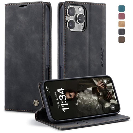 CaseMe Leather Phone Case For Daily Use And Travel, Slim Protective Cover That Fits Your Phone On The Go - slim leather wallet case with stand and card slots