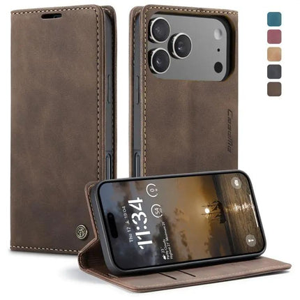 CaseMe Leather Flip Phone Case With Card Storage