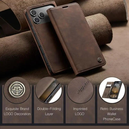 CaseMe Leather Flip Phone Case With Card Storage