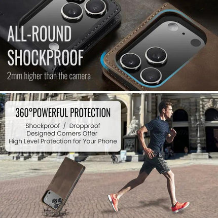 CaseMe Leather Flip Phone Case With Card Storage