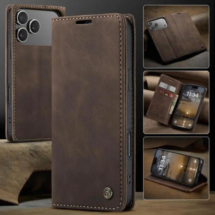 CaseMe Leather Flip Phone Case With Card Storage