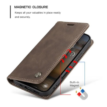 CaseMe Leather Flip Phone Case With Card Storage