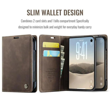 CaseMe Leather Flip Phone Case With Card Storage