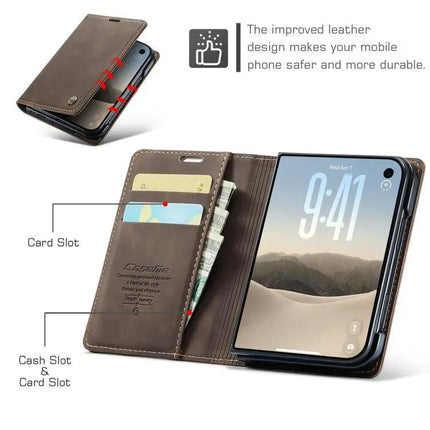CaseMe Leather Flip Phone Case With Card Storage