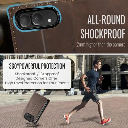 CaseMe Leather Flip Phone Case With Card Storage