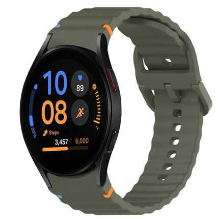Wavy Silicone Quick Release Watch Band For Samsung 40mm/44mm