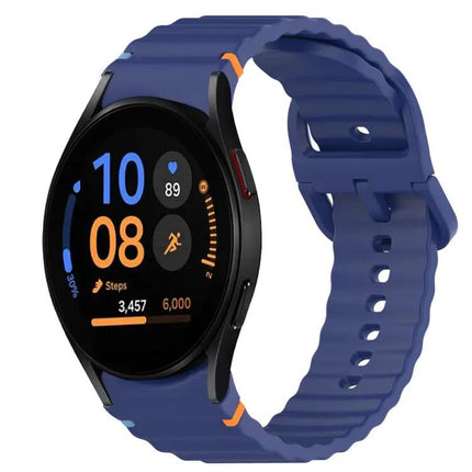 Wavy Silicone Quick Release Watch Band For Samsung 40mm/44mm