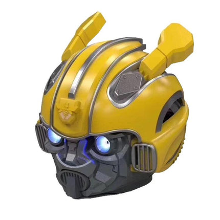 Bumblebee Compact Bluetooth Speaker For Home And Travel in yellow robot-style design with glowing blue eyes, portable
