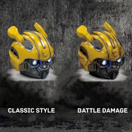 Bumblebee Compact Bluetooth Speaker For Home And Travel portable yellow speaker, classic style and battle-damage mockup