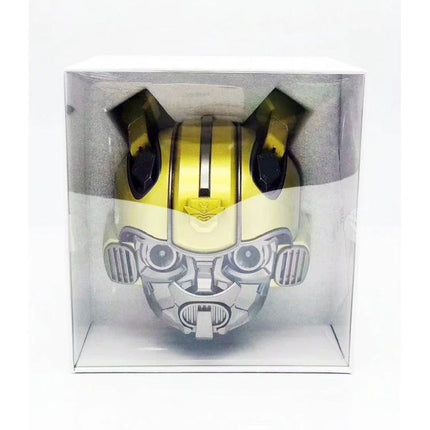 Bumblebee Compact Bluetooth Speaker For Home And Travel in yellow robot head design packaged for portable home and travel use