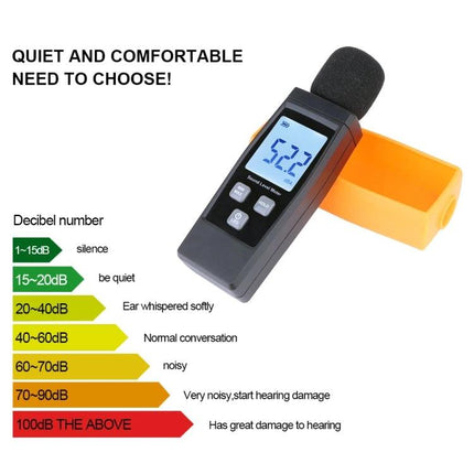 Compact Sound Level Meter for Everyday Noise Monitoring measuring ambient noise with display and foam windscreen