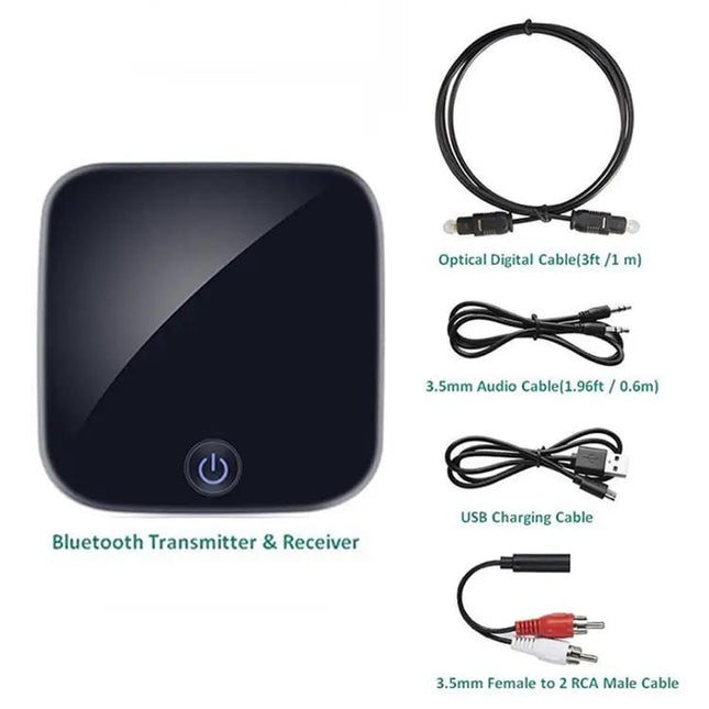 Bluetooth 5.0 Optical Audio Transmitter Receiver 2in1 Black | Syndmart