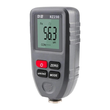 Portable Digital Thickness Gauge for Measuring Coatings on Metal handheld meter showing 56.3 µm reading for paint on metal