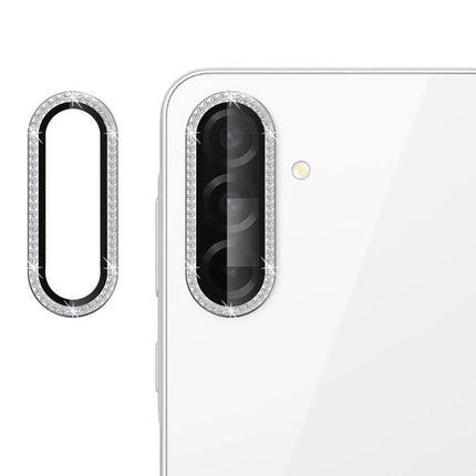 Kalebol Protective Lens Cover For Samsung Galaxy Camera Lenses Everyday Shield Protection on white phone showing diamond-edge tempered glass lens protector