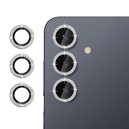 Kalebol Protective Lens Cover For Samsung Galaxy Camera Lenses Everyday Shield Protection on phone rear camera with glittering silver ring, 9H tempered glass