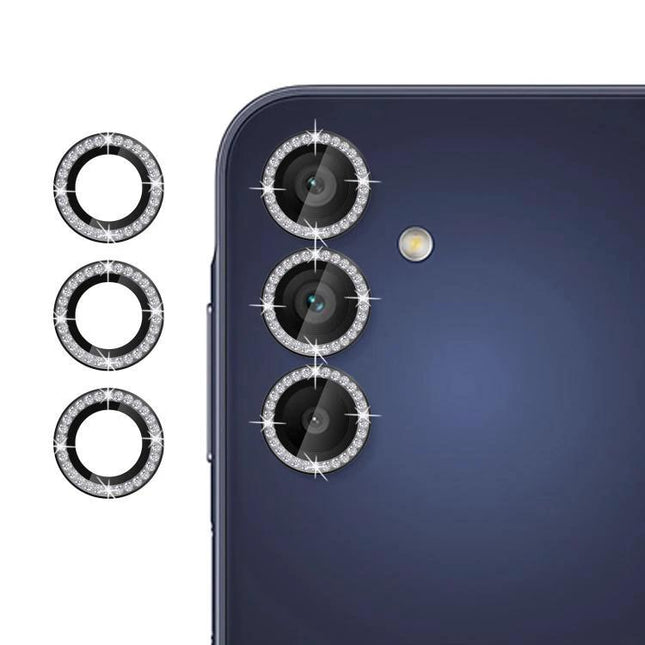 Kalebol Camera Lens Protector For Samsung Galaxy Tempered Glass decorative rhinestone camera ring protectors for triple-lens phones, clear scratch protection