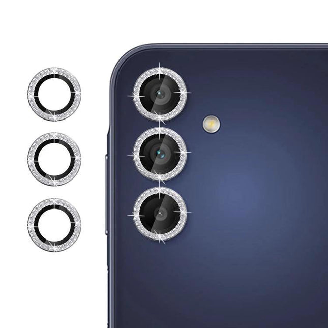 Kalebol Camera Lens Protector For Samsung Galaxy Tempered Glass clear rhinestone ring protectors on triple-lens phone to prevent scratches and preserve image clarity