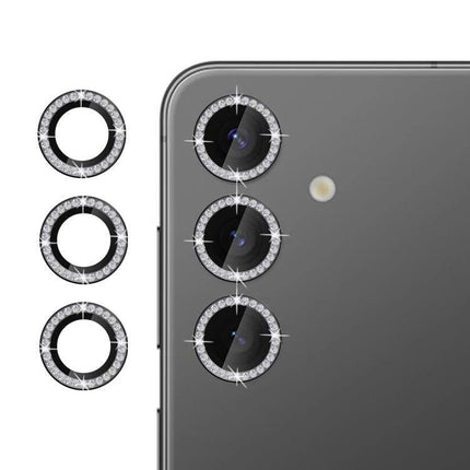 Kalebol Camera Lens Protector For Samsung Galaxy Tempered Glass clear rhinestone ring protecting triple camera lenses