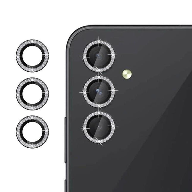Kalebol Camera Lens Protector for Samsung Galaxy Smartphones showing three sparkling 9H tempered glass rings protecting rear camera lenses